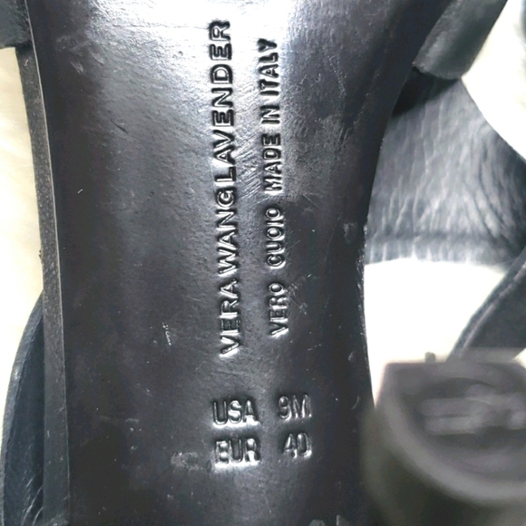 Vera Wang Lavender Label Heeled Black Leather 9 - Picture 5 of 11